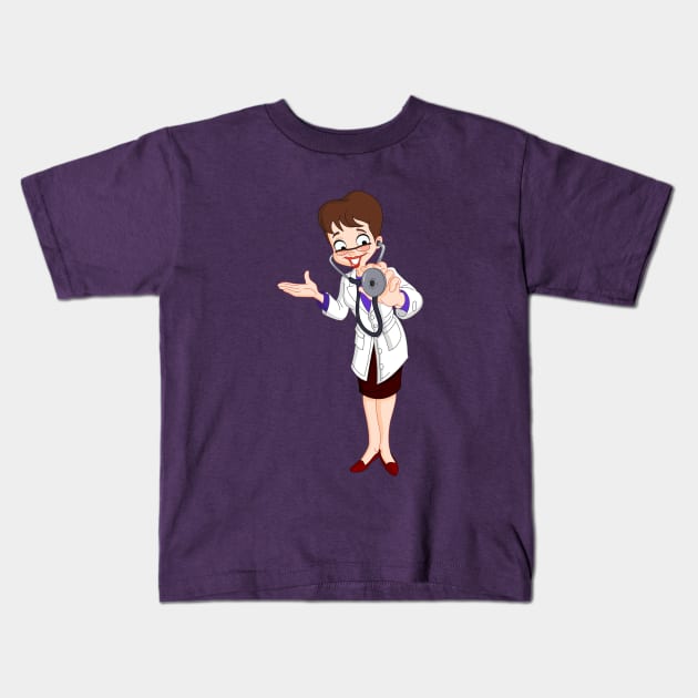 Female Doctor Kids T-Shirt by DigiToonsTreasures